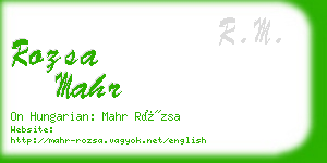 rozsa mahr business card